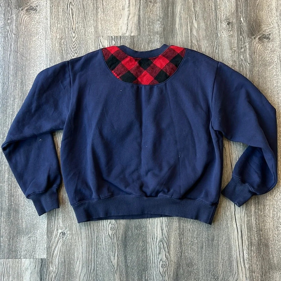 Akro Sweater Blue Knit Crewneck Long Sleeve Sweater Size Small Pullover - Picture 6 of 8